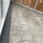 Herringbone block paving